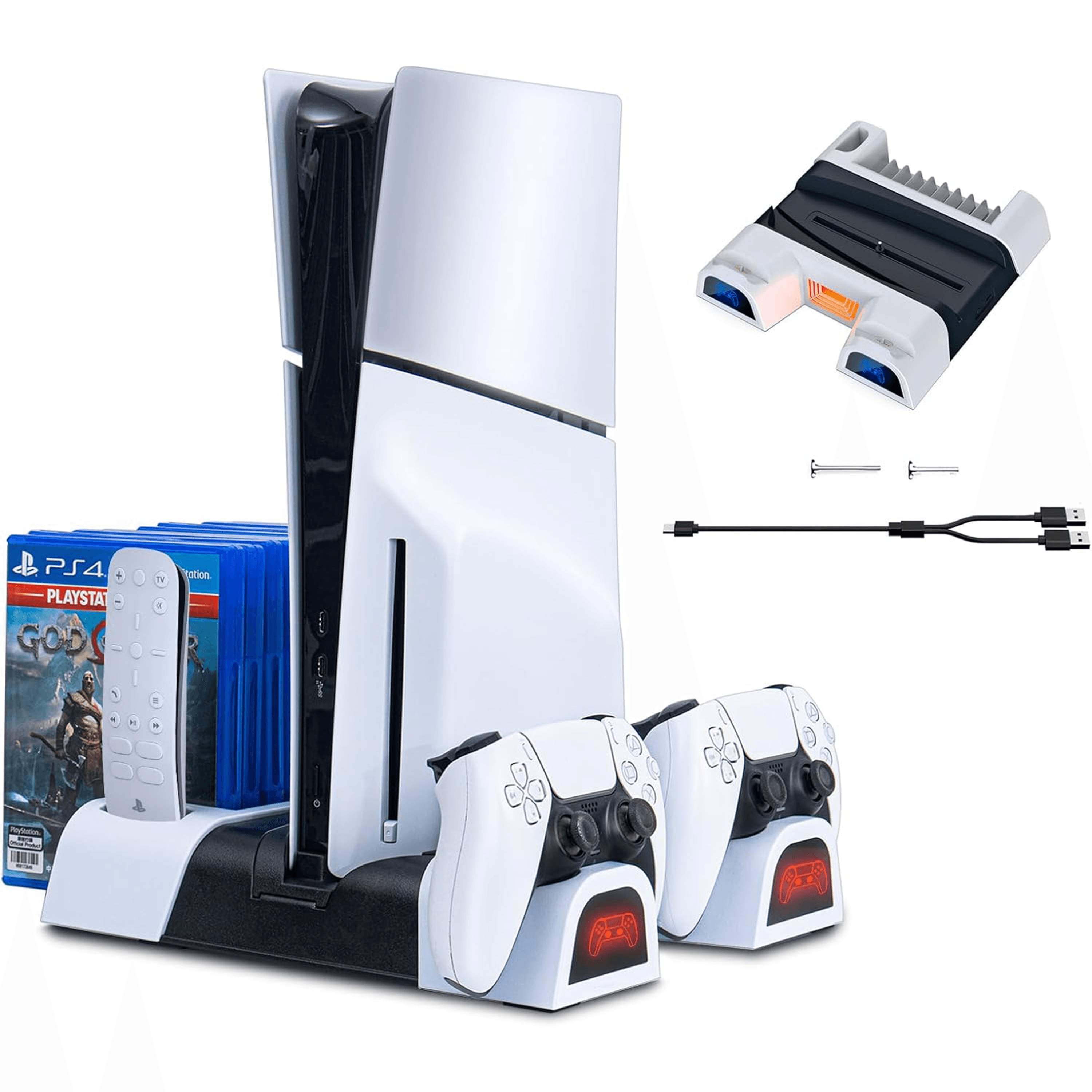 Fat PS5 Multifunctional Stand & Dual Controller Charging Dock
