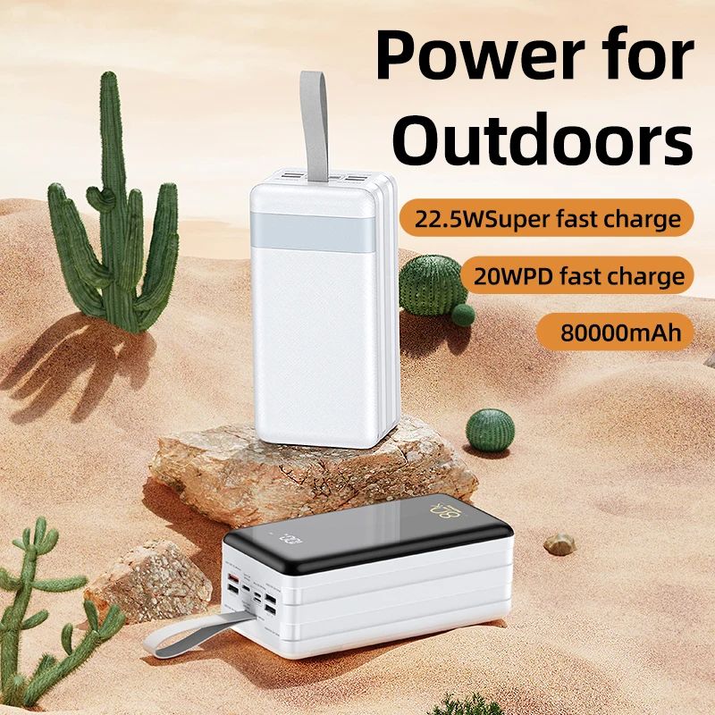 80,000mAh Fast Charging Power Bank With Multiple Ports & Torchlight